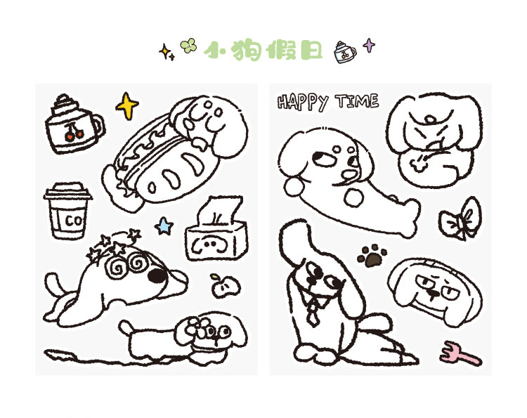 Cardlover - Pupu Daily Series - Color-It-Yourself Stickers