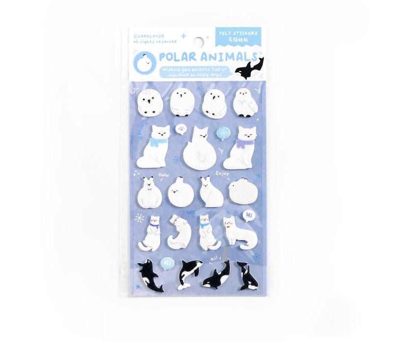 Cardlover - Polar Animals Felt Stickers