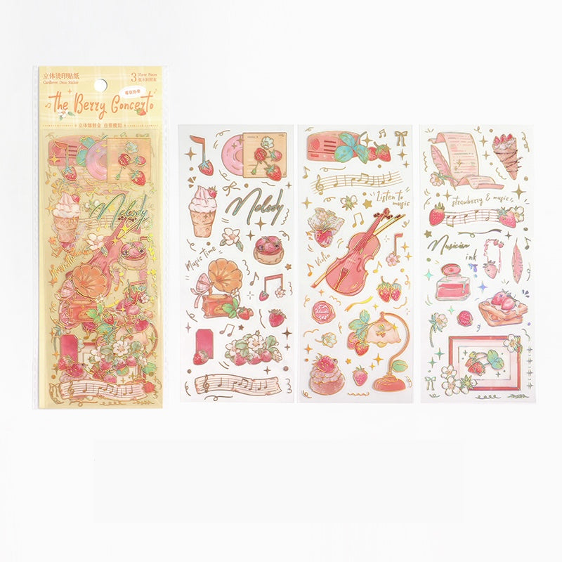 Cardlover - Strawberry Story Gold Foil PET Stickers