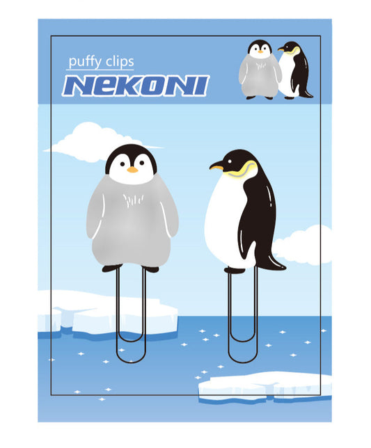 Nekoni Puffy Paper Clips - Penguin