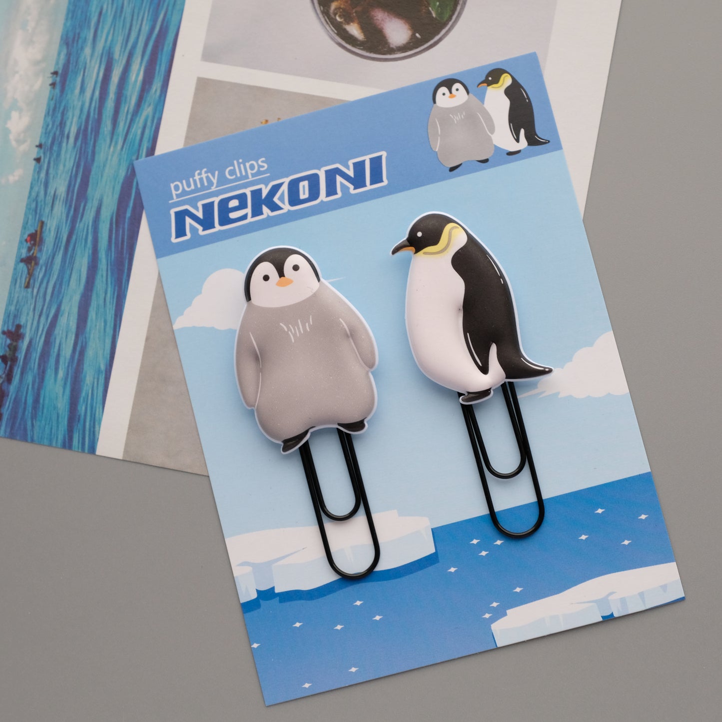 Nekoni Puffy Paper Clips - Penguin