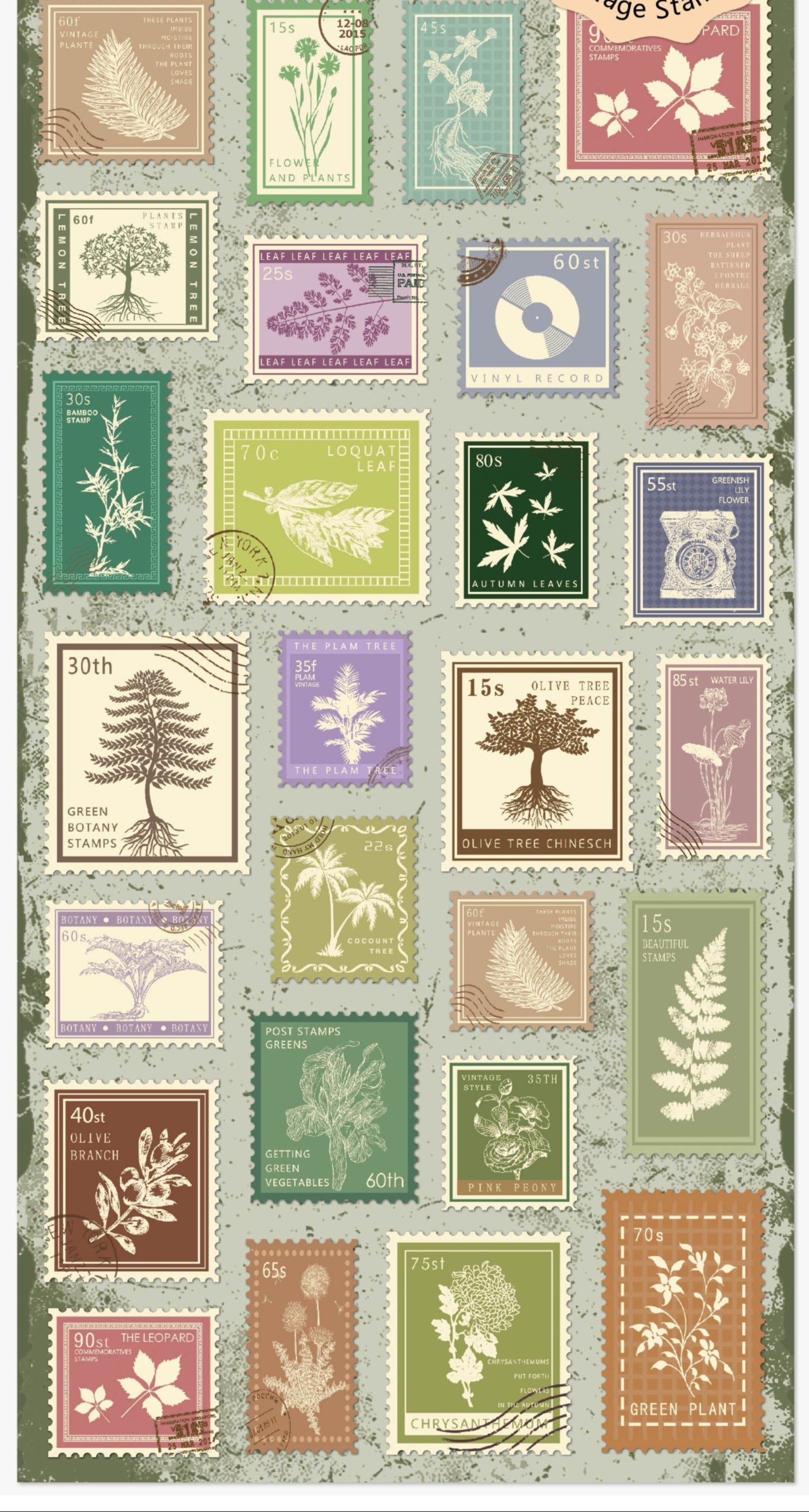 Nekoni Stickers - Stamps Series - Plants