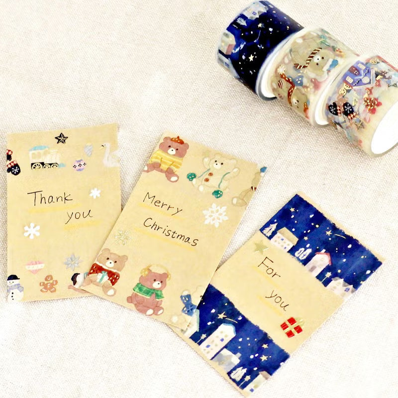 Mind Wave Clear Tape Foil-Stamped - Hokkori Life - Night Town (30mm)