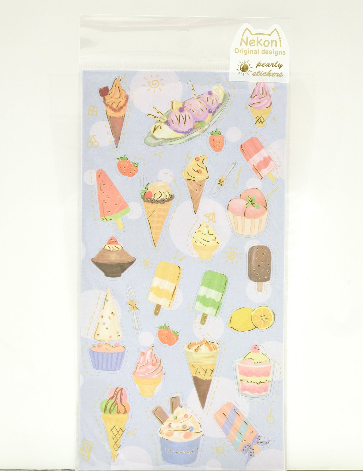 Nekoni Stickers - Pearly Series - Ice Cream and Popsicles