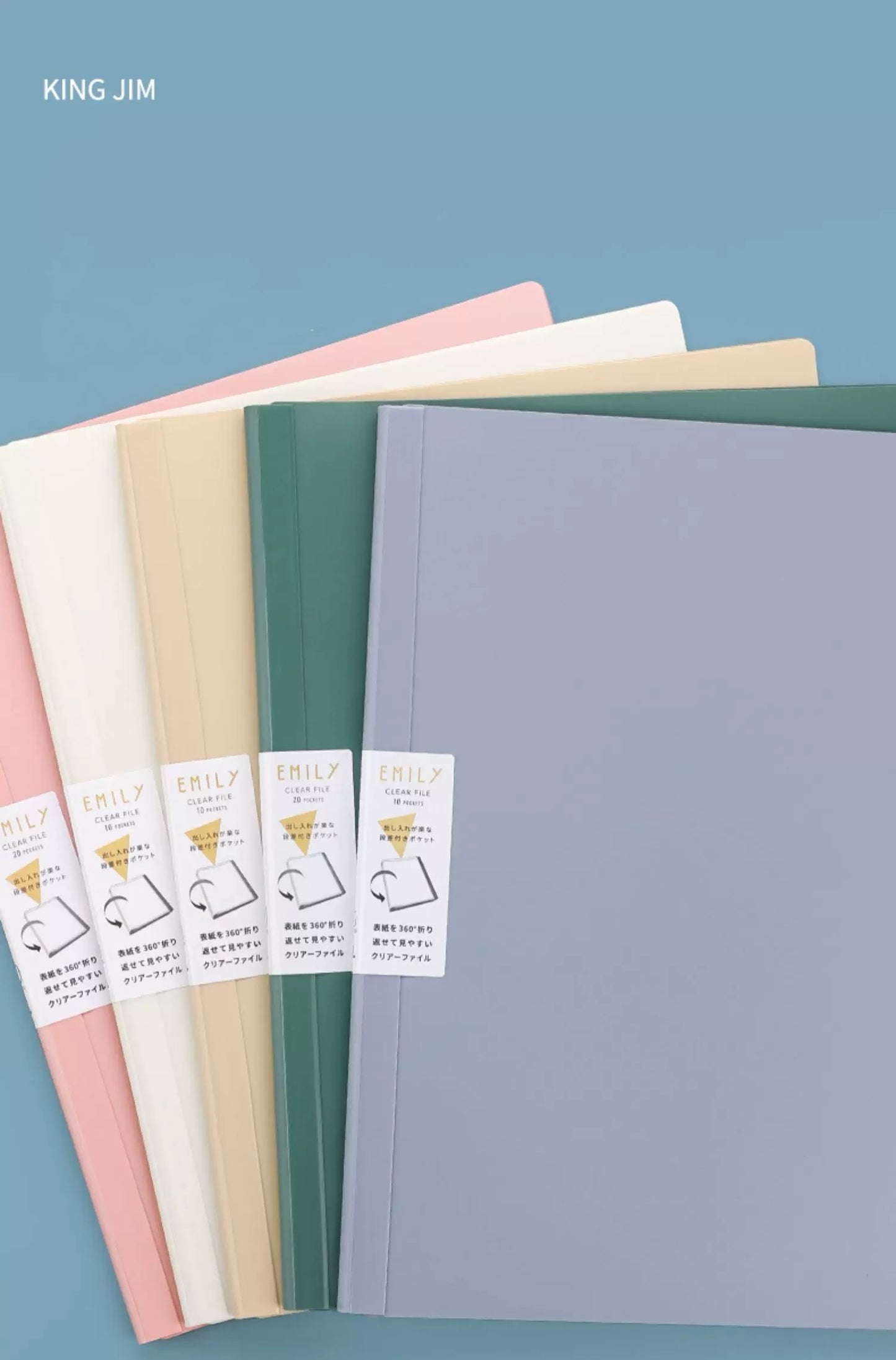 King Jim EMILy Hard Cover A4 Document Holder (3 Pockets)