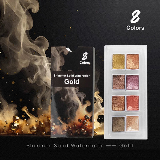 SeamiArt Shimmer Watercolor Paint Set - Gold