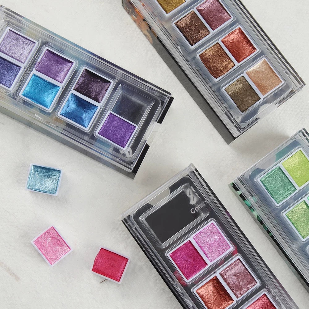 SeamiArt Shimmer Watercolor Paint Set - Green