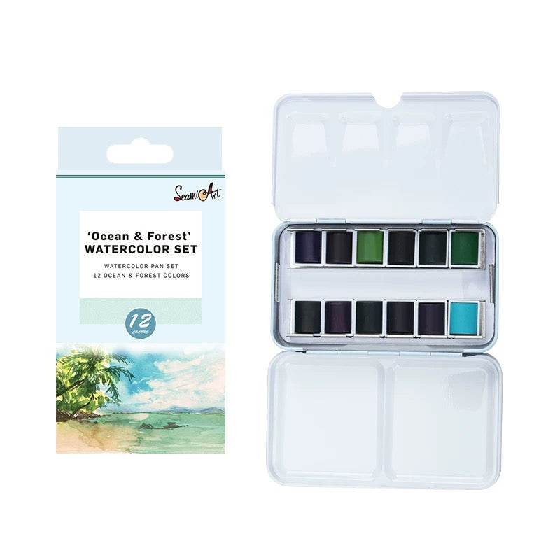 SeamiArt Watercolor Paint Set - Ocean and Forest
