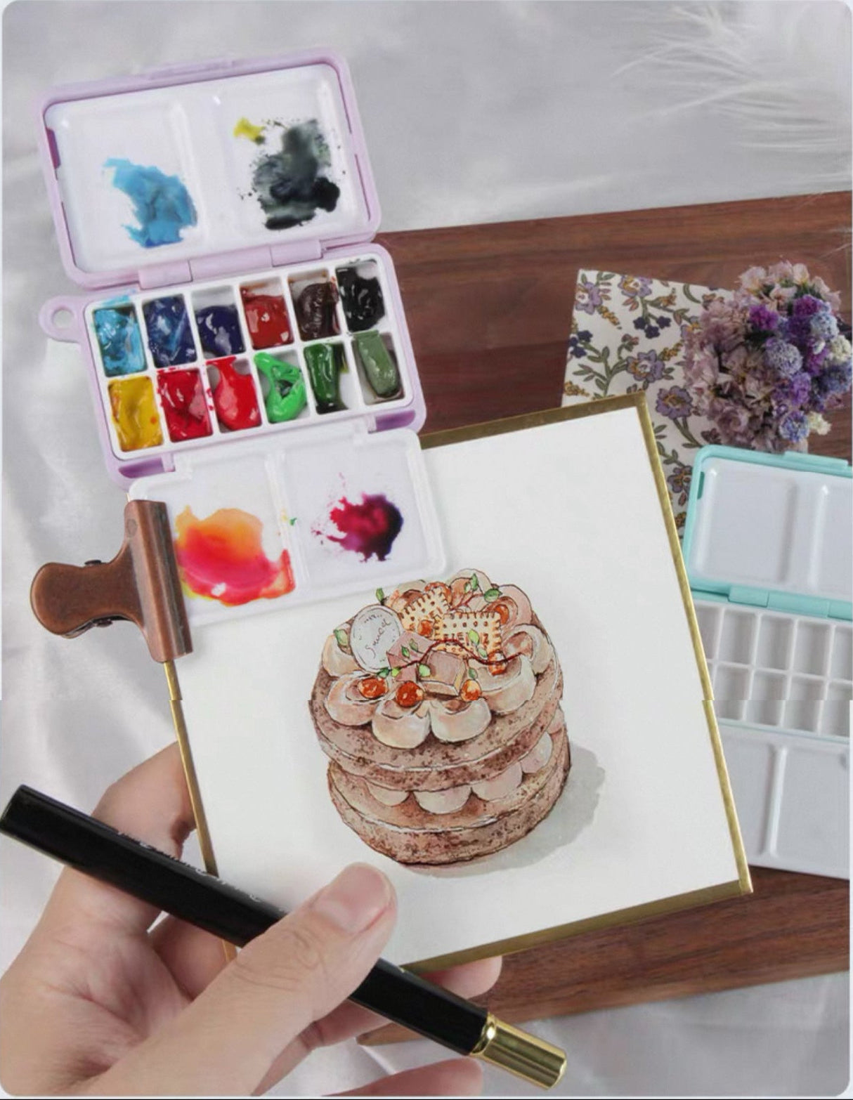 SeamiArt Mini Watercolor Palette Box