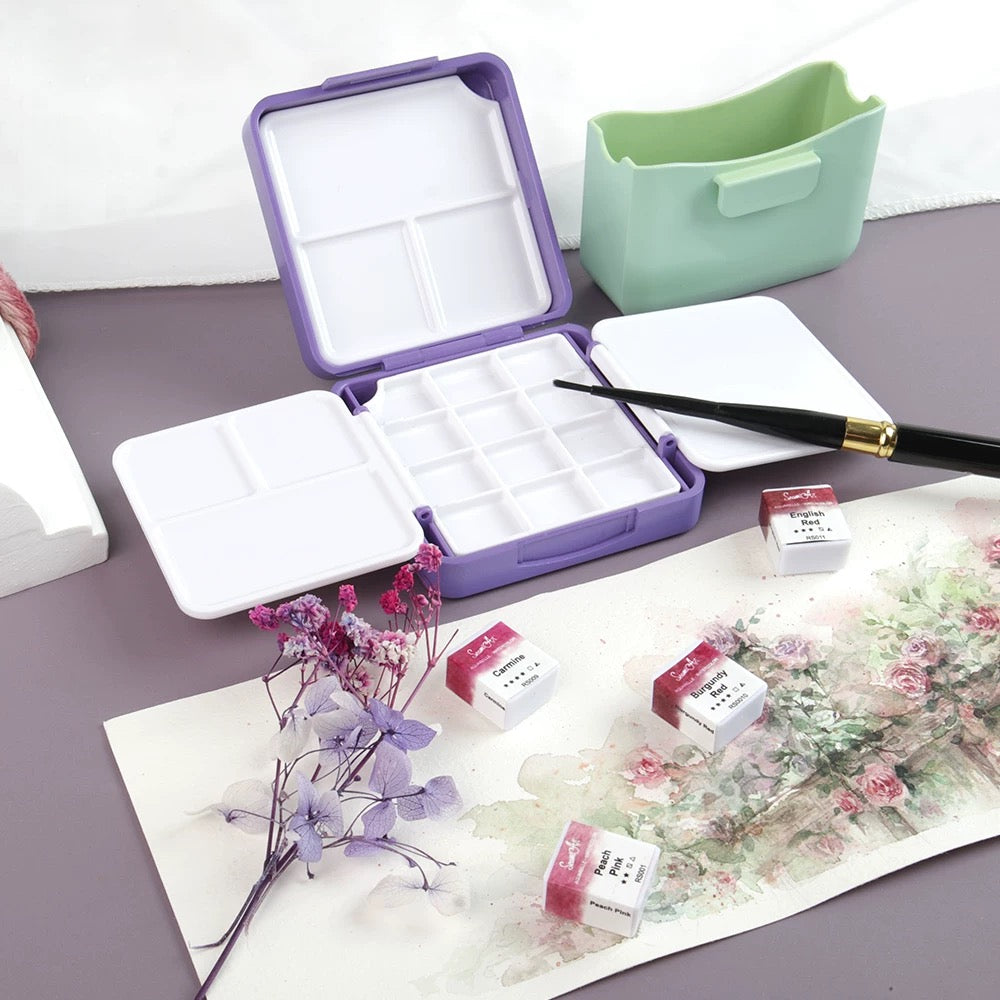 SeamiArt Expandable Mini Watercolor Palette Box