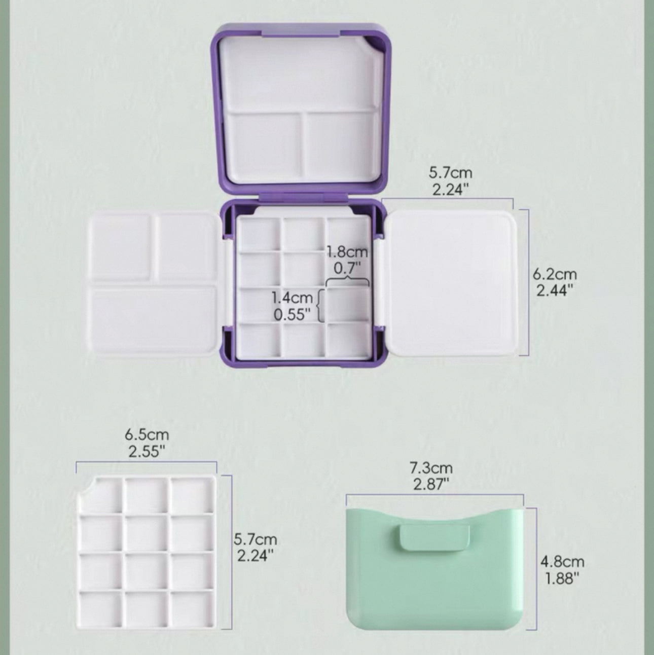 SeamiArt Expandable Mini Watercolor Palette Box