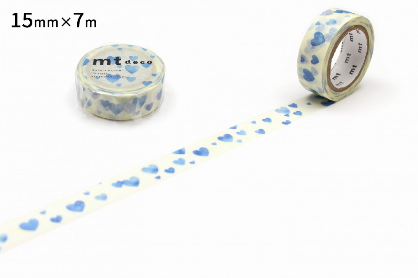 MT Washi Tape - Deco - Blue Heart Stamp (15mm)