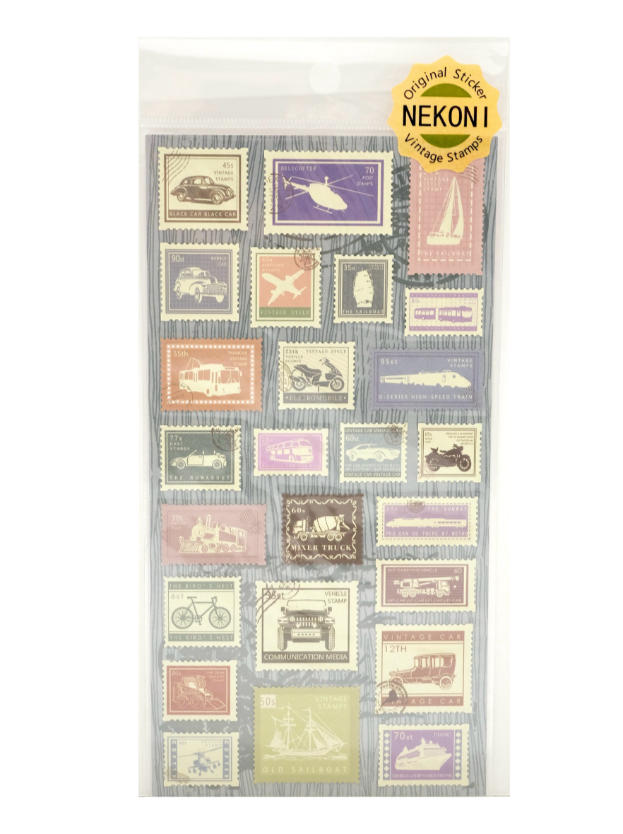 Nekoni Stickers - Stamps Series - Transportation