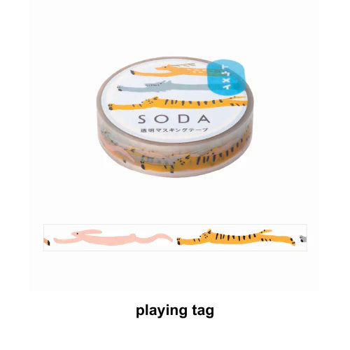 King Jim SODA Transparent Masking Tape 10mm - Playing Tag