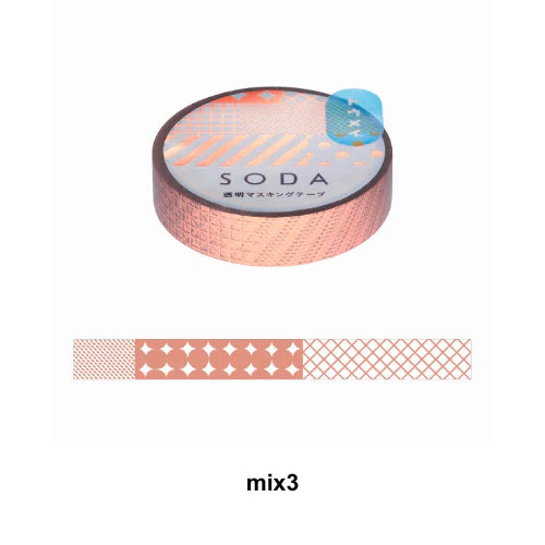 King Jim SODA Transparent Masking Tape 10mm - Mix3
