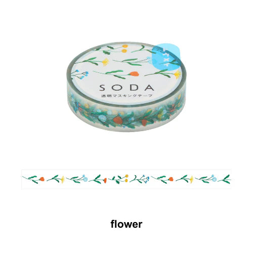 King Jim SODA Transparent Masking Tape 10mm - Flower