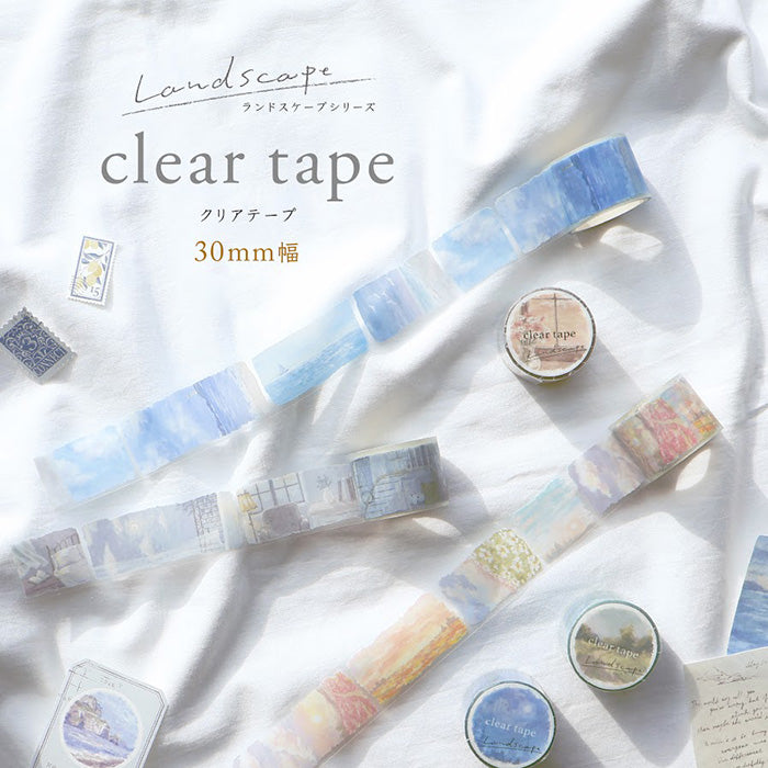 Mind Wave Landscape Clear Tape - Scarlet Clouds 30mm