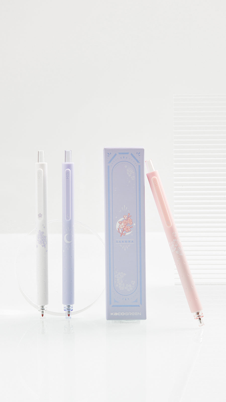 Kaco ROCKET Series - Moon Night and Sakura Gel Pen 0.5mm (Set of 3)