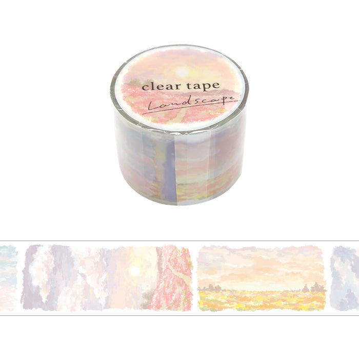 Mind Wave Landscape Clear Tape - Scarlet Clouds 30mm