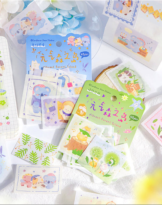 Cardlover - Vibrant Forest Island Flake Stickers