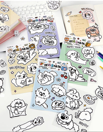 Cardlover - Pupu Daily Series - Color-It-Yourself Stickers
