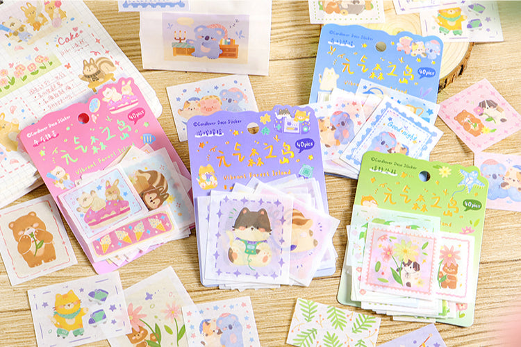 Cardlover - Vibrant Forest Island Flake Stickers