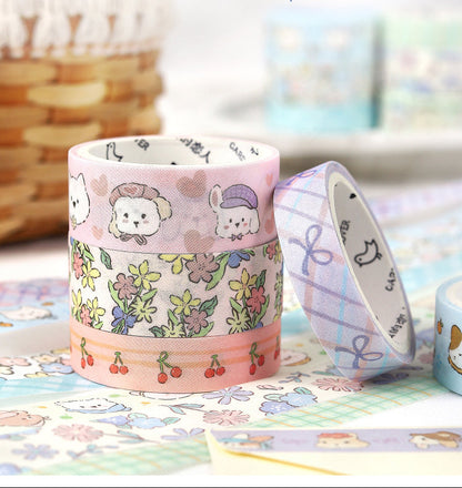 Cardlover - Flower Sweetheart Washi Tape Sets (3 Rolls Per Pack)