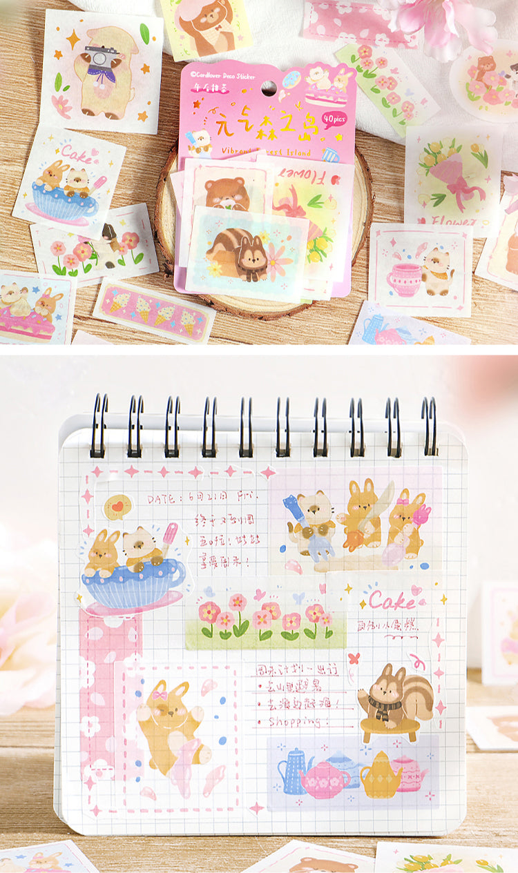 Cardlover - Vibrant Forest Island Flake Stickers