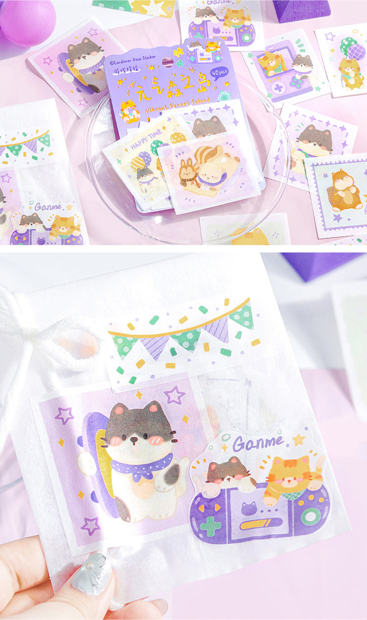 Cardlover - Vibrant Forest Island Flake Stickers