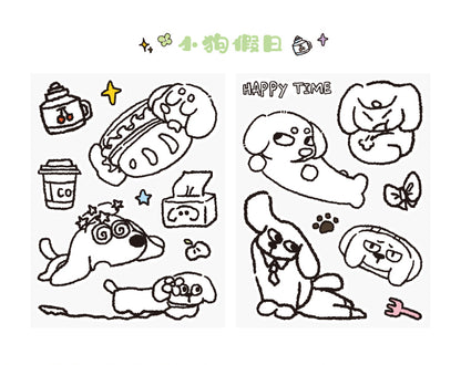Cardlover - Pupu Daily Series - Color-It-Yourself Stickers