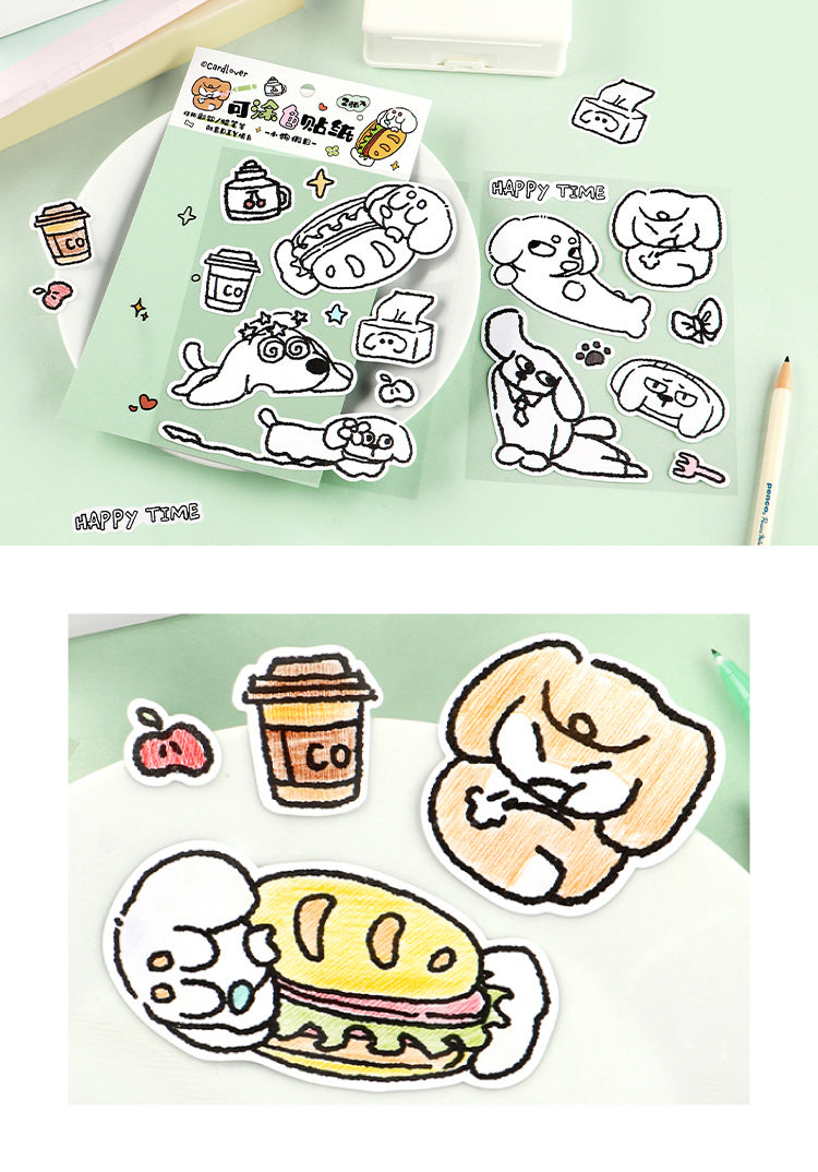 Cardlover - Pupu Daily Series - Color-It-Yourself Stickers