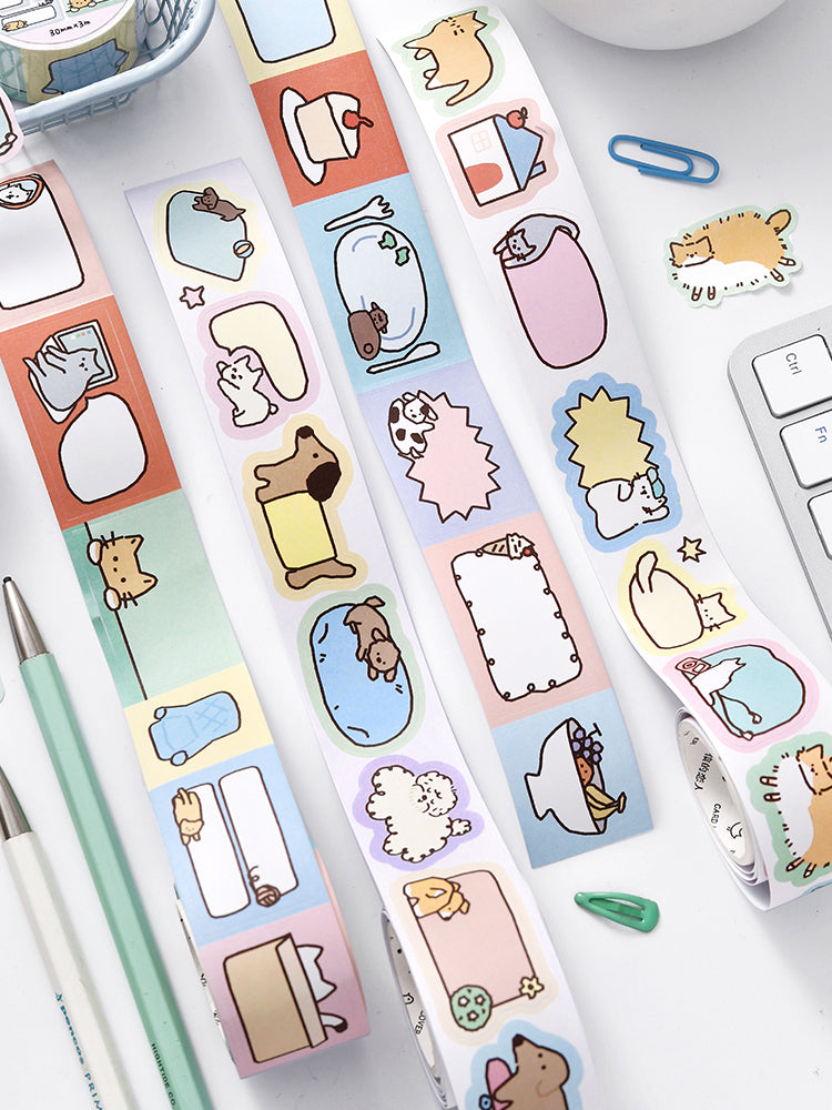 Cardlover - Full-Time Chill Die-Cut Writable Stickers Roll