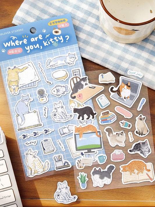 Cardlover - "Where Are You Kitty?" Stickers