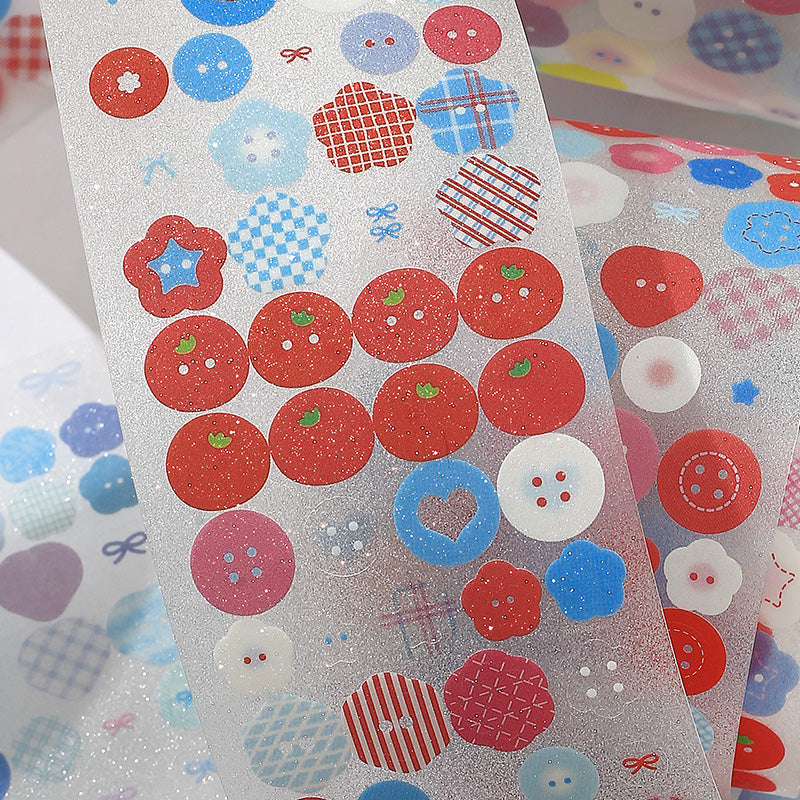 Cardlover - Little Buttons PET Glitter Stickers Roll