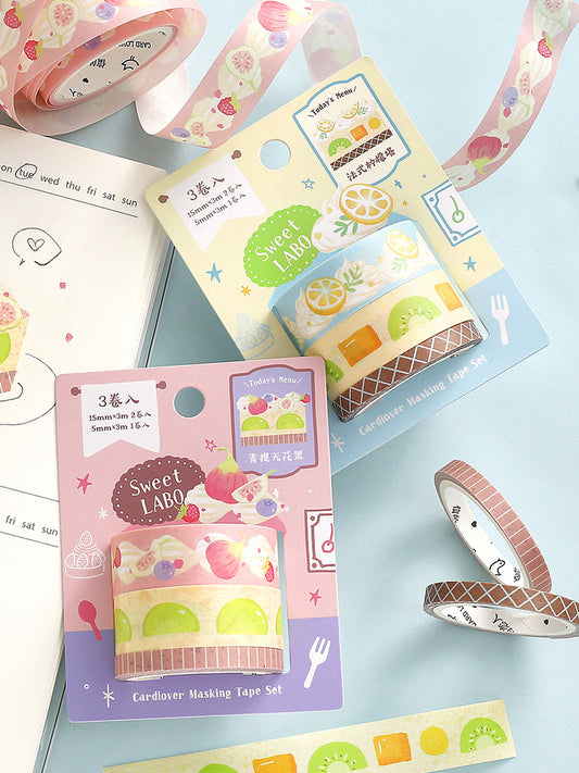 Cardlover - Sweet Labo Washi Tape Sets (3 Rolls Per Pack)
