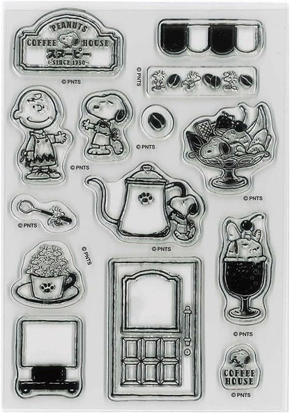 Kodomo No Kao Clear Stamps - Snoopy Coffee House