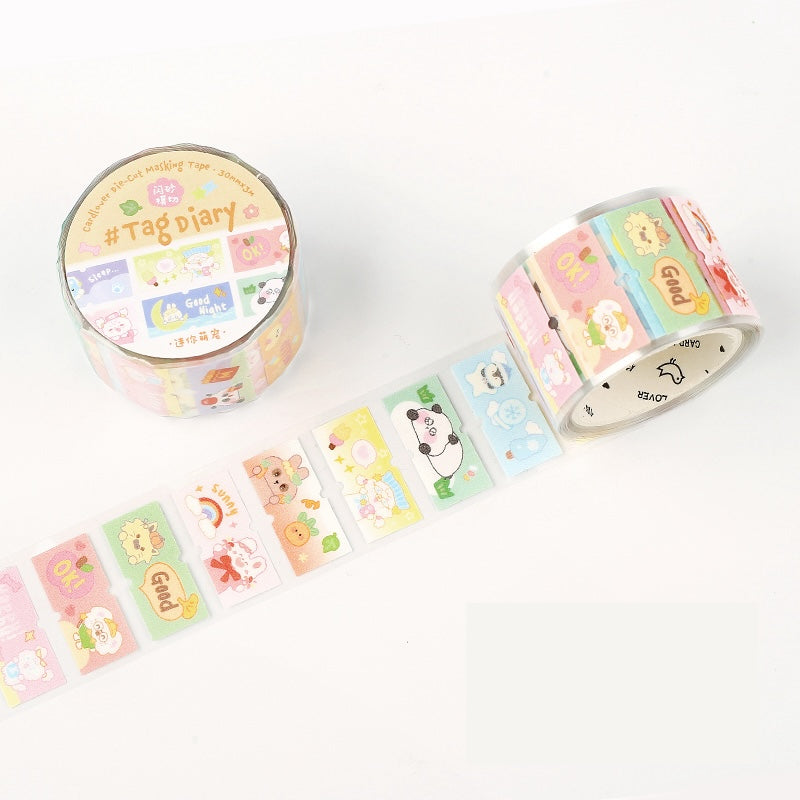 Cardlover - Tag Diary PET Glitter Stickers Roll