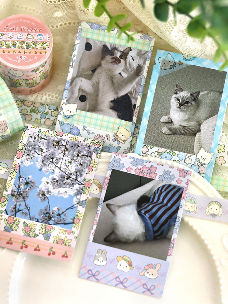 Cardlover - Flower Sweetheart Washi Tape Sets (3 Rolls Per Pack)