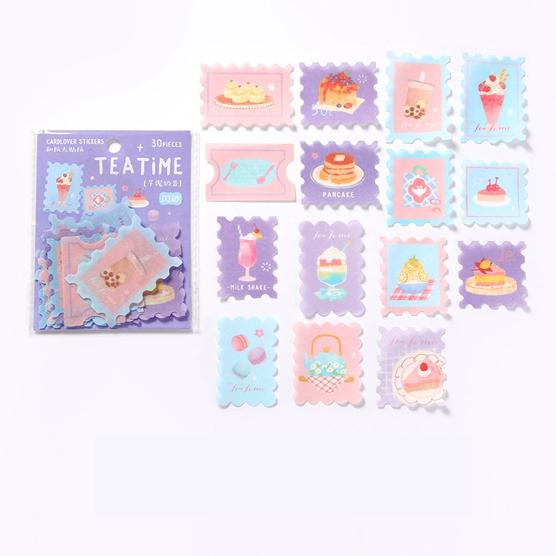 Cardlover - Tea Time Glitter Flake Stickers