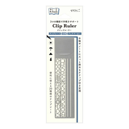 Midori Clip Ruler With Stencil