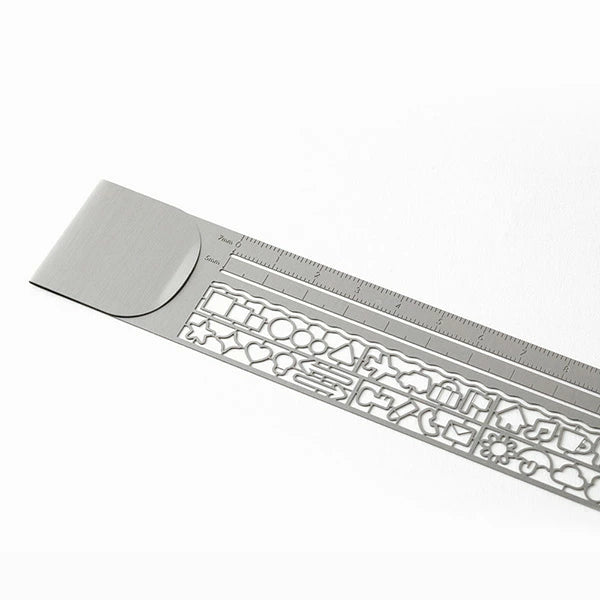 Midori Clip Ruler With Stencil