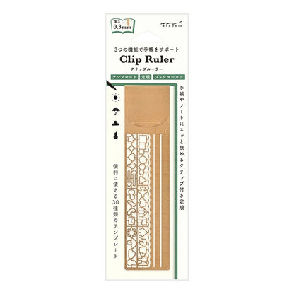 Midori Clip Ruler With Stencil