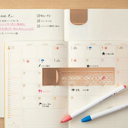 Midori Clip Ruler With Stencil
