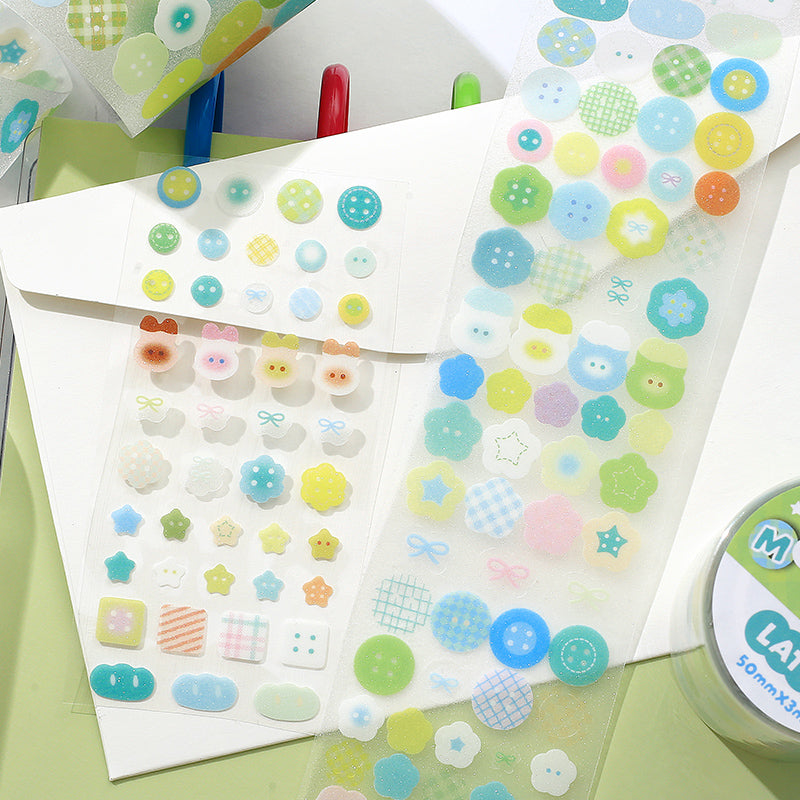 Cardlover - Little Buttons PET Glitter Stickers Roll