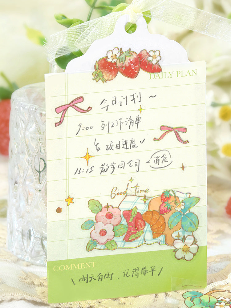 Cardlover - Strawberry Story Gold Foil PET Stickers