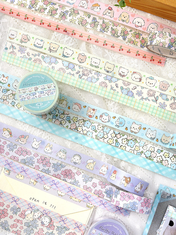 Cardlover - Flower Sweetheart Washi Tape Sets (3 Rolls Per Pack)