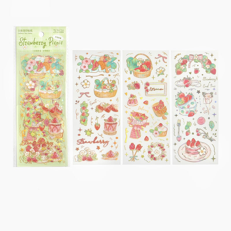 Cardlover - Strawberry Story Gold Foil PET Stickers
