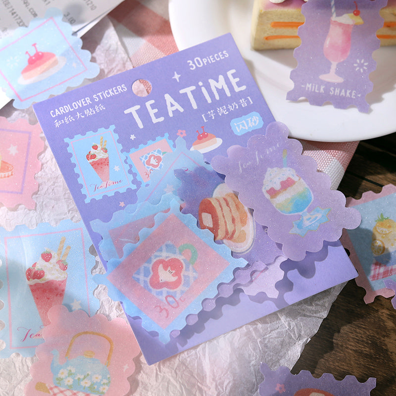 Cardlover - Tea Time Glitter Flake Stickers