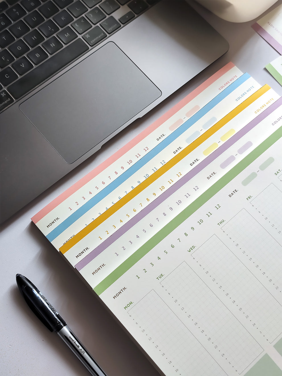 Colors Note Weekly Planners with Hourly Schedule – Noted Stationery