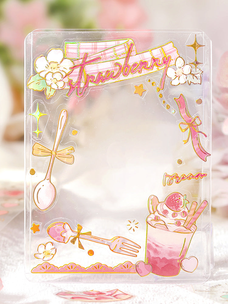 Cardlover - Strawberry Story Gold Foil PET Stickers